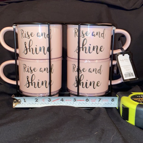 Stacking mug set,NWT, Rise & shine 4 piece set, glass/ceramic - Picture 11 of 14